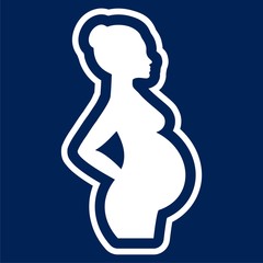 Silhouette pregnant woman - Illustration
