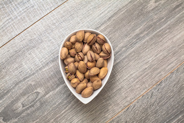 Pistachio Nuts in a Teardrop Shaped bowl