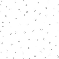 Vector monochrome texture, seamless pattern with hand drawn chaotic spots & drops. Stylish trendy sketchy abstract background. Dotted black & white repeat design element for print, textile, decor, web