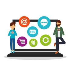 social media network icons vector illustration design