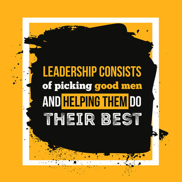 Leadership quote typography card with colorful background for poster, banner, t-shirt design