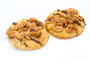 Cookies nuts on the  isolated on white background.