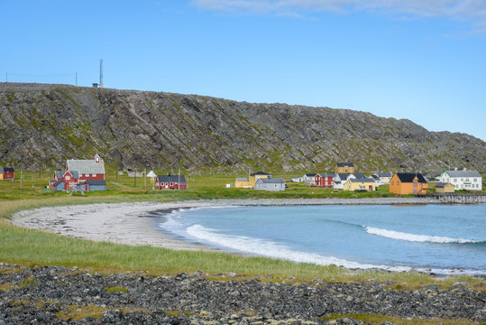 National Tourist Route to abandoned fishing village Hamningberg in Finnmark, Northern Norway