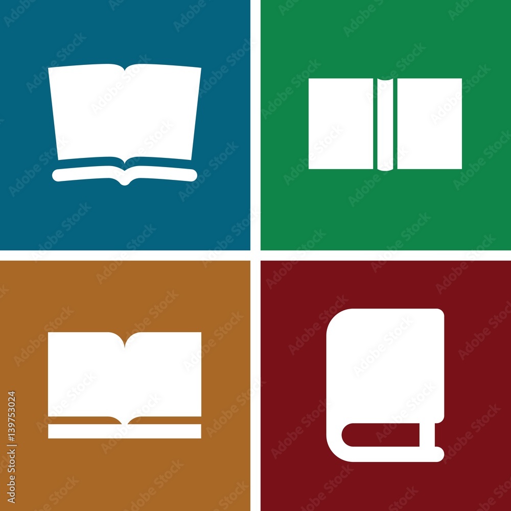 Poster set of 4 dictionary filled icons