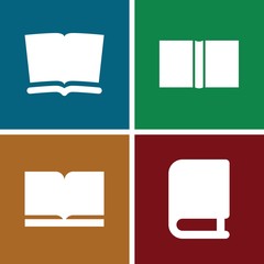 Set of 4 dictionary filled icons