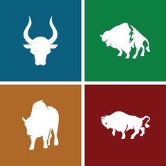 Set of 4 ox filled icons