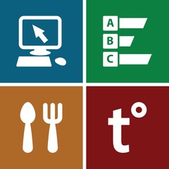 Set of 4 flat filled icons