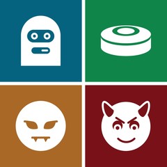Set of 4 anger filled icons