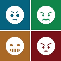 Set of 4 frustrated filled icons