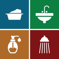 Set of 4 bath filled icons