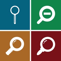 Set of 4 magnification filled icons