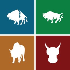 Set of 4 horned filled icons