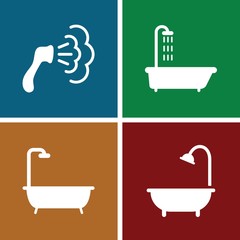 Set of 4 showering filled icons