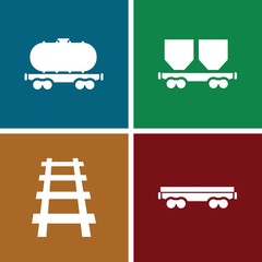 Set of 4 rail filled icons