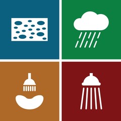 Set of 4 wet filled icons