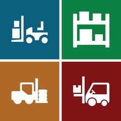 Set of 4 forklift filled icons