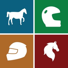 Set of 4 racing filled icons