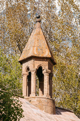 Obraz premium Small Church In Kazbegi Stepantsminda Village In Georgia