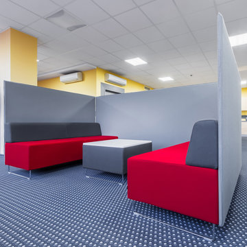 University lounge area with partition