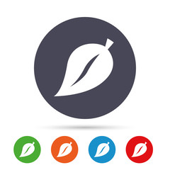Leaf sign icon. Fresh product symbol.