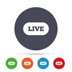 Live sign icon. On air stream symbol.