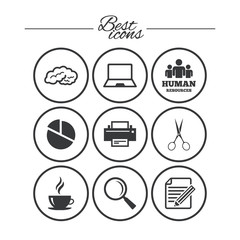 Office, documents and business icons.