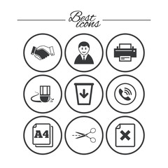 Office, documents and business icons.