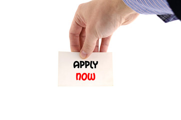 Apply now text concept