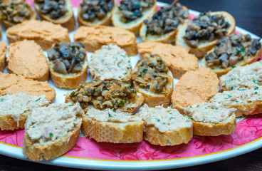 Appetizers on a tray