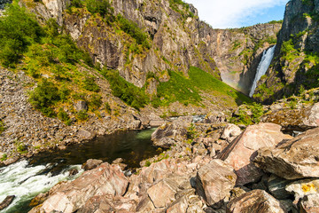 Voringfossen, the highest waterfall in Norway, Hordaland