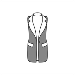 Women vest simple flat icon on background