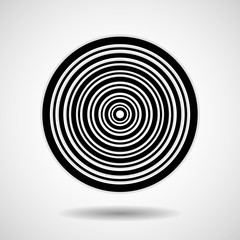 Abstract circle with lines, geometric logo, vector