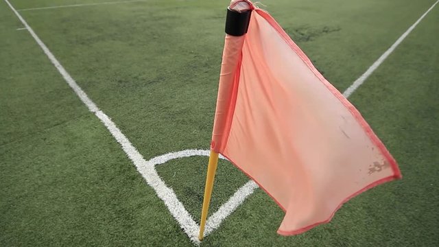 Footage of a football corner flag