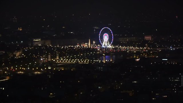 Top view of the flickering Ferris wheel
