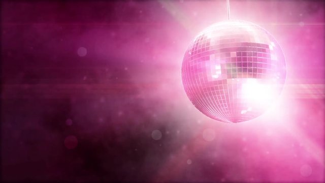 3D Animation - Disco ball on pink background