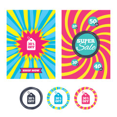 30 percent sale price tag sign icon.