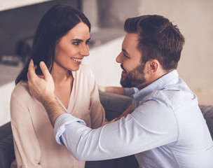 Beautiful couple at home