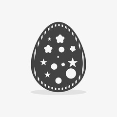 Easter egg In black white style on an isolated