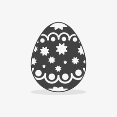 Easter egg In black white style on an isolated