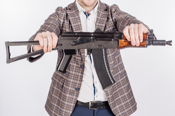 man with pistol. dangerous and criminal concept