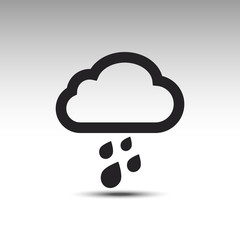 Fototapeta na wymiar Clouds and rain Weather vector icon. Clouds and rain sign. Weather Forecast symbol.