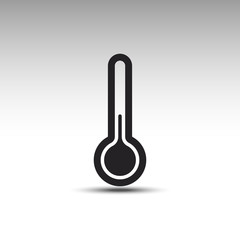 Thermometer heat and cold icon. Black flat thermometer Vector illustration.