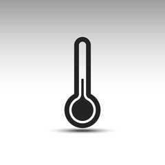 Thermometer heat and cold icon. Black flat thermometer Vector illustration.