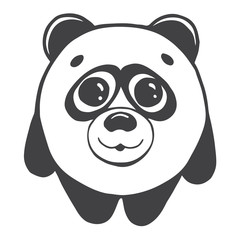 Cute cartoon panda isolated on white background. Vector illustration in sketch style