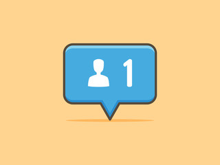 New follower notification speech bubble vector illustration