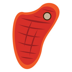 Isolated piece of meat on a white background, Vector illustration