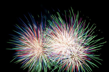 multicolor fireworks on black background