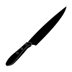 Isolated silhouette of a knife, Vector illustration