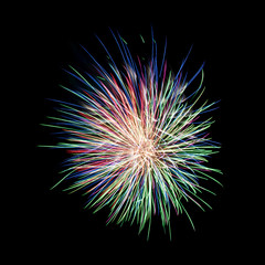 multicolor firework on black background