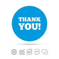 Thank you sign icon. Gratitude symbol.